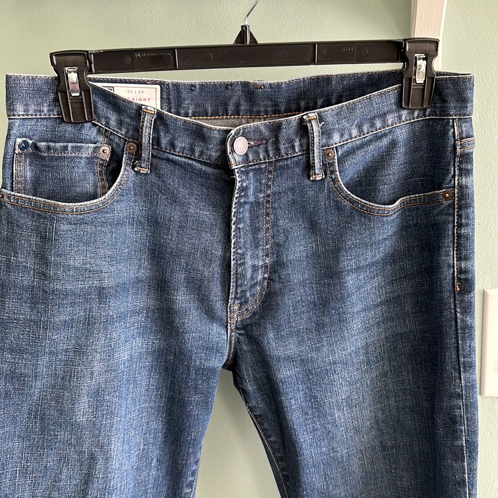 Gap Straight Jeans 32 / 32, Worn Dark Wash
